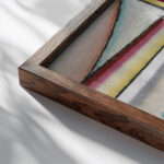 Abstract HeadPink Light Blue 1929 Alexej von Jawlensky close up dark wood mockup