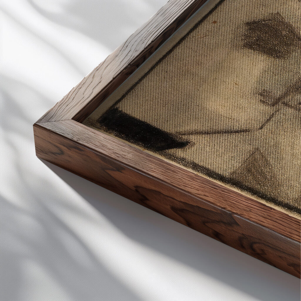 Abstract II Carl Newman close up dark wood mockup