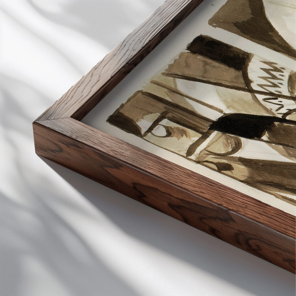 Abstract III Carl Newman 1 close up dark wood mockup