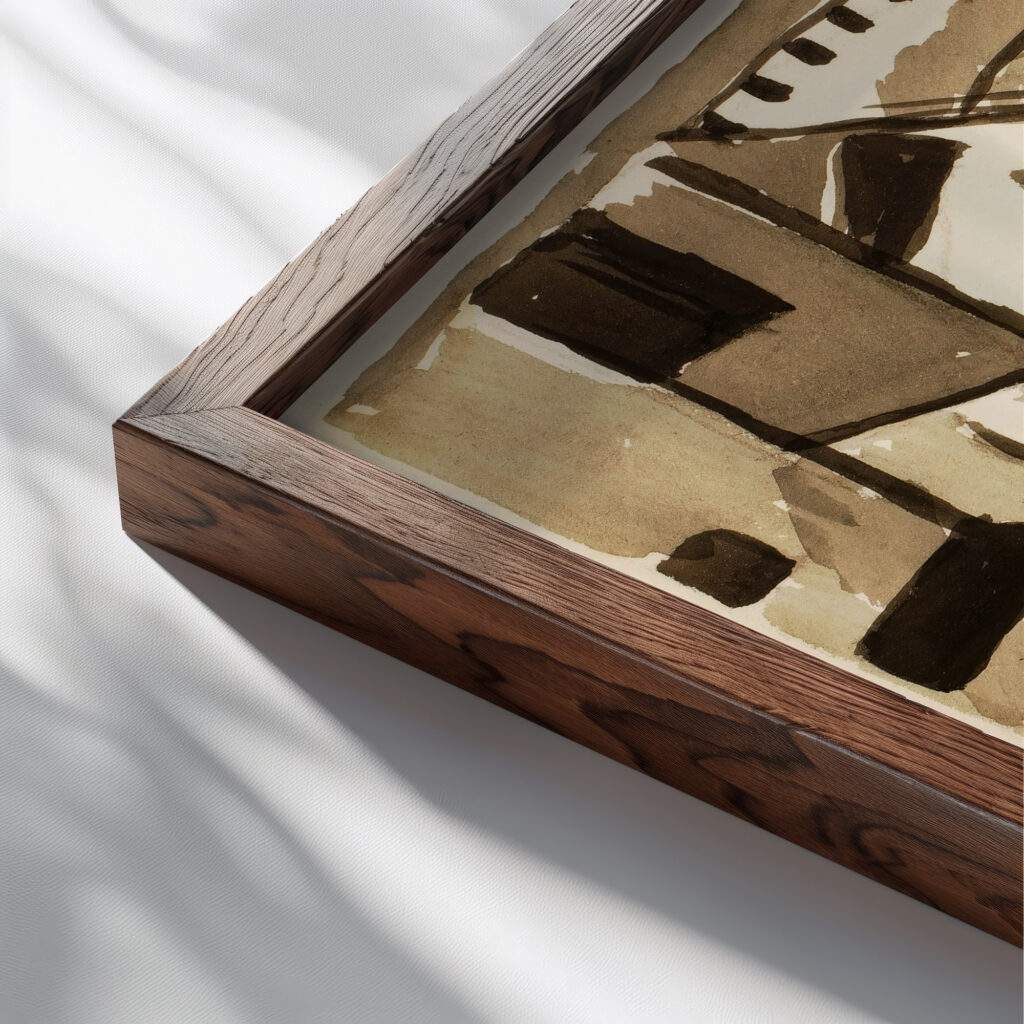 Abstract III Carl Newman close up dark wood mockup
