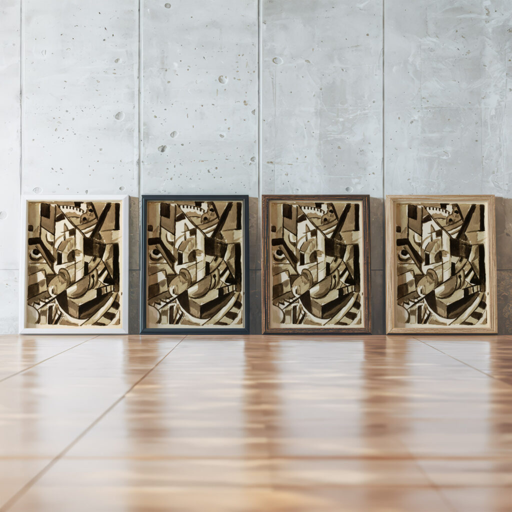 Abstract III Carl Newman framed posters mockup