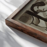 Abstract IV Carl Newman close up dark wood mockup