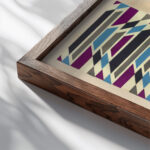 Abstract Pattern Portfolio Pl.01 1930 Mizuki Heitaro close up dark wood mockup