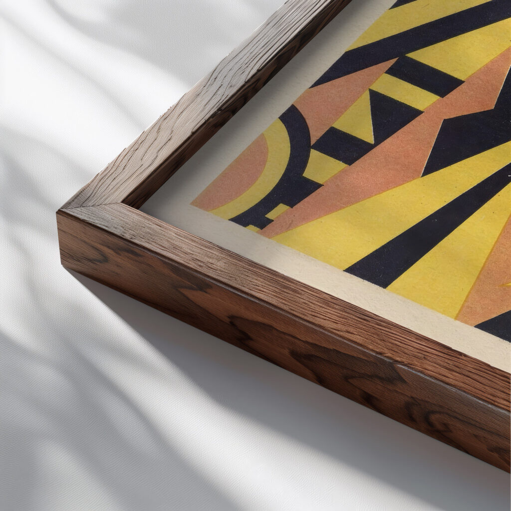 Abstract Pattern Portfolio Pl.05 1930 Mizuki Heitaro close up dark wood mockup