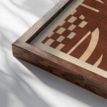 Abstract Pattern Portfolio Pl.07 1930 Mizuki Heitaro close up dark wood mockup