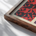 Abstract Pattern Portfolio Pl.13 1930 Mizuki Heitaro close up dark wood mockup