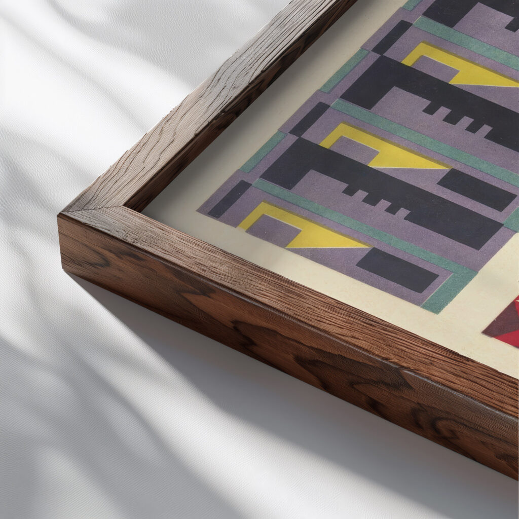 Abstract Pattern Portfolio Pl.15 1930 Mizuki Heitaro close up dark wood mockup