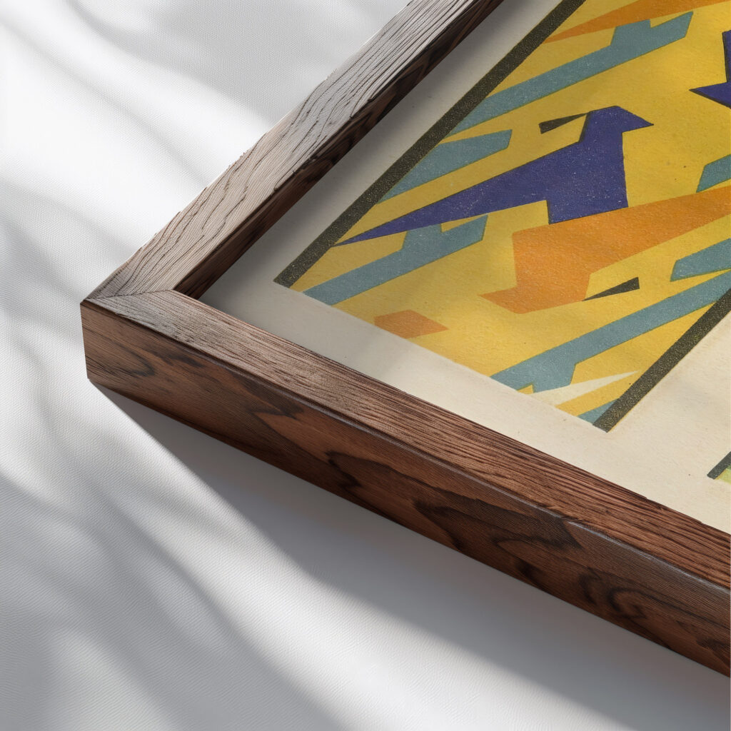 Abstract Pattern Portfolio Pl.19 1930 Mizuki Heitaro close up dark wood mockup