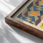 Abstract Pattern Portfolio Pl.20 1930 Mizuki Heitaro close up dark wood mockup