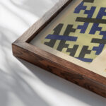 Abstract Pattern Portfolio Pl.21 1930 Mizuki Heitaro close up dark wood mockup