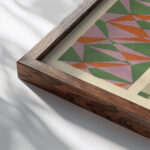 Abstract Pattern Portfolio Pl.22 1930 Mizuki Heitaro close up dark wood mockup