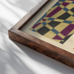 Abstract Pattern Portfolio Pl.25 1930 Mizuki Heitaro close up dark wood mockup