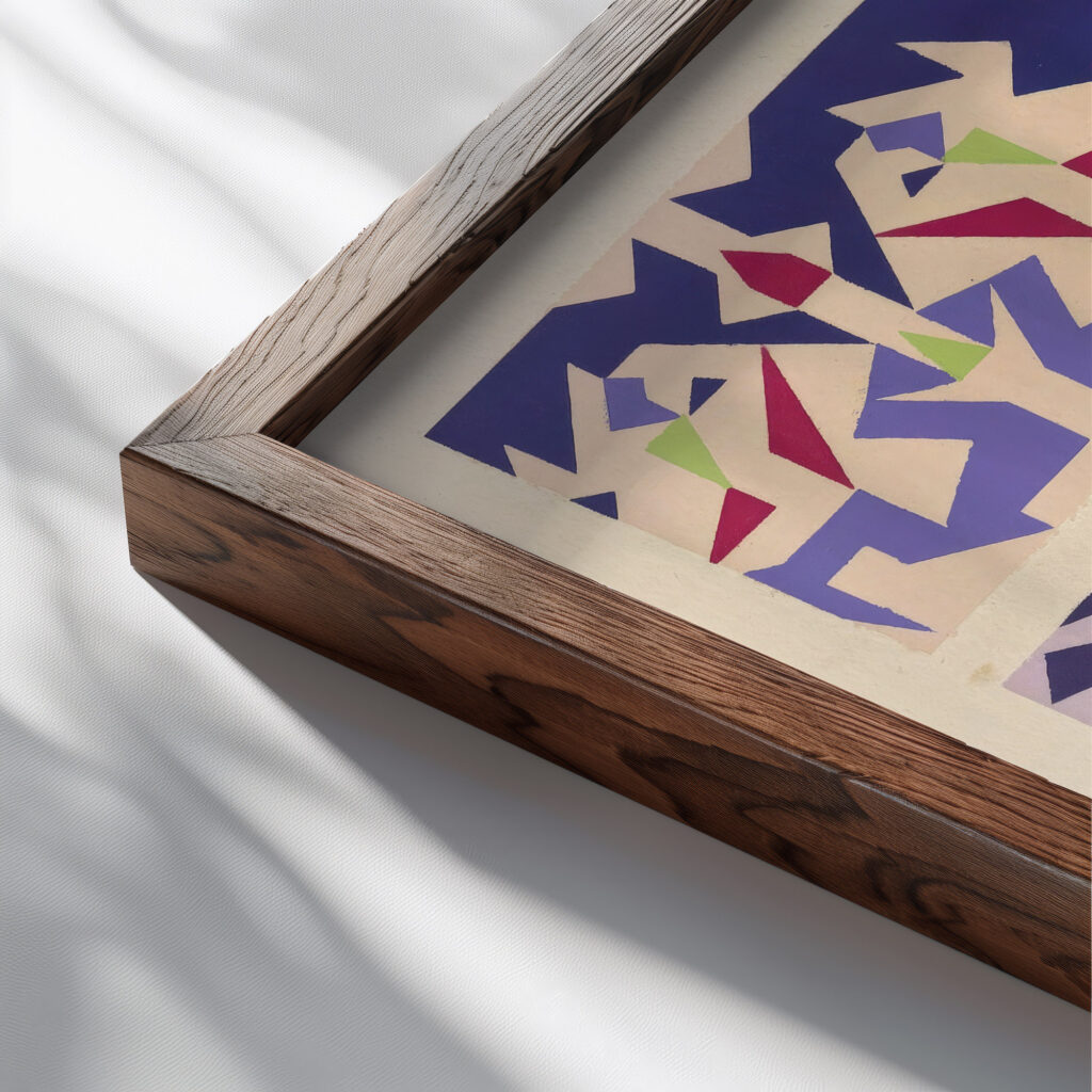 Abstract Pattern Portfolio Pl.27 1930 Mizuki Heitaro close up dark wood mockup