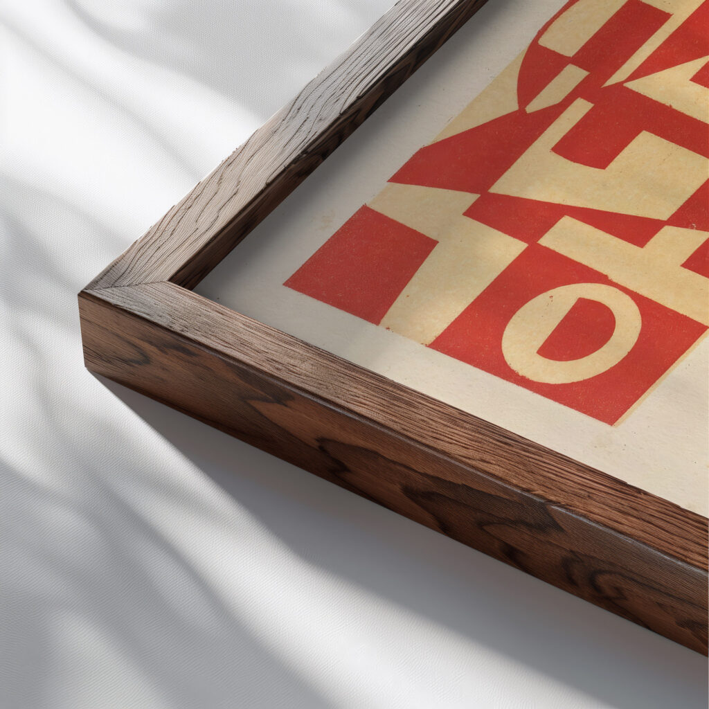 Abstract Pattern Portfolio Pl.29 1930 Mizuki Heitaro close up dark wood mockup