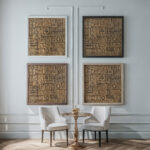 Abstract design Joaquin Torres Garcia framed posters mockup