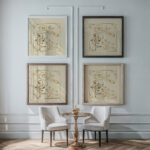 Abstract design based on arabesques 1900 Alphonse Mucha framed posters mockup