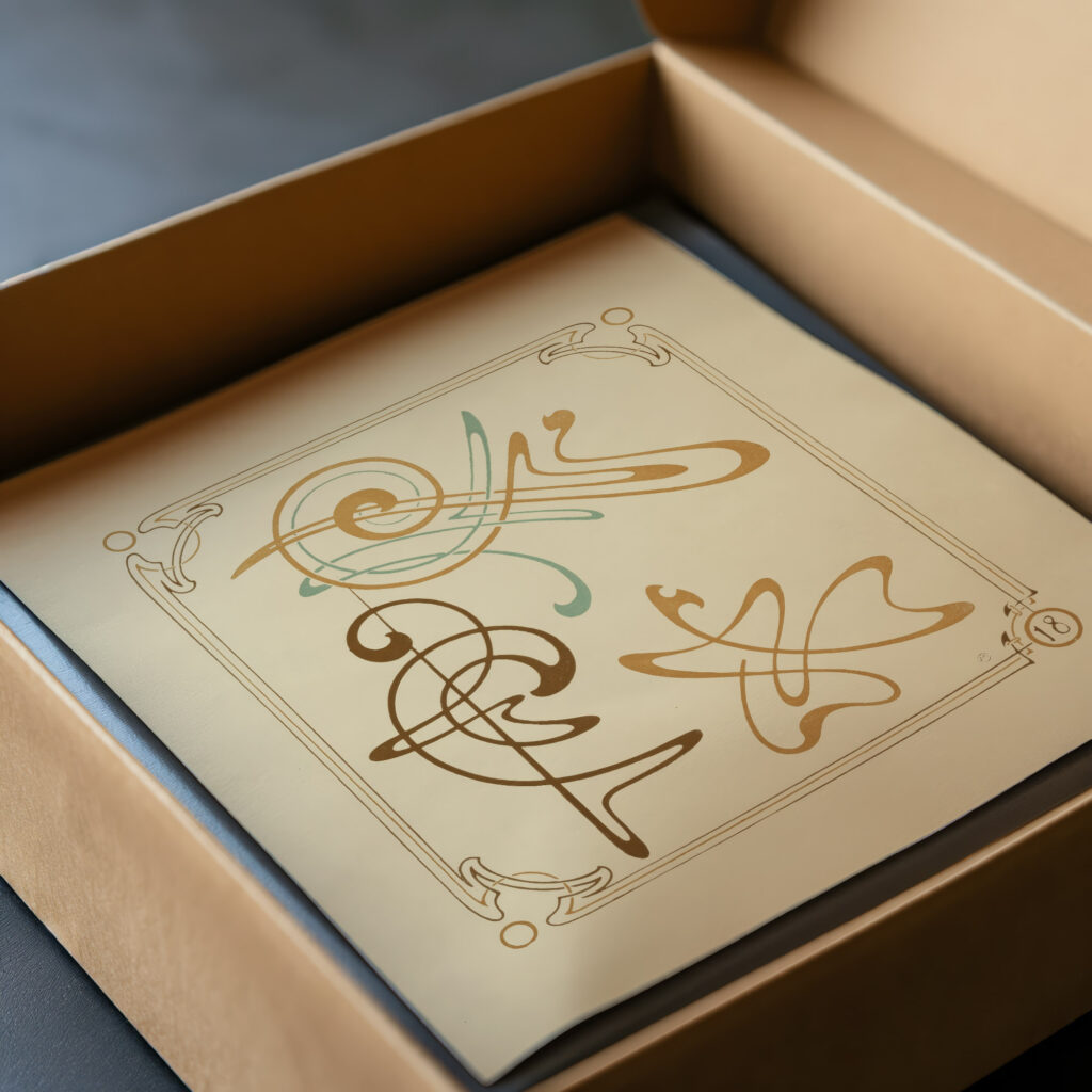 Abstract design based on arabesques 1900 Alphonse Mucha video mockup