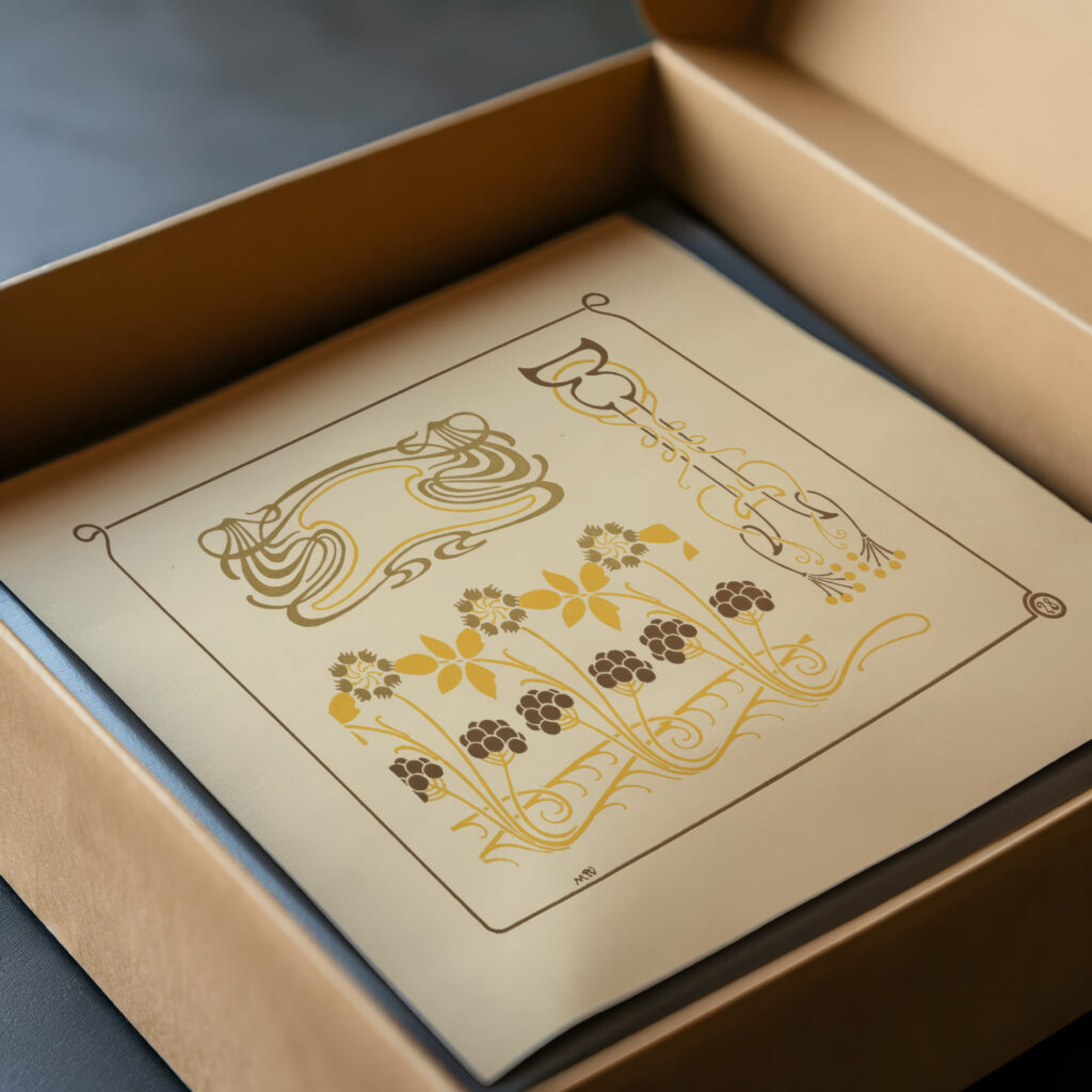 Abstract design based on berries and arabesques 1900 Maurice Pillard Verneuil video mockup