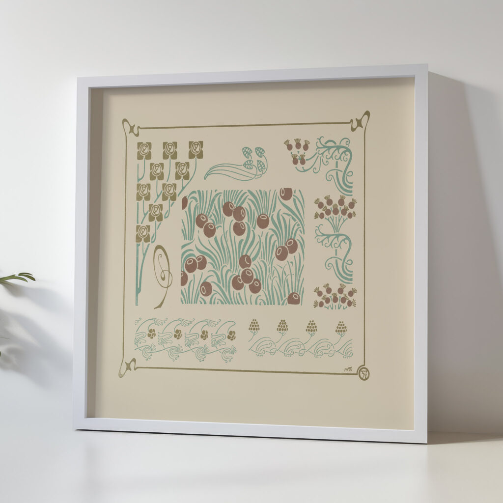 Abstract design based on berries and flower buds 1900 Maurice Pillard Verneuil 5 mockup