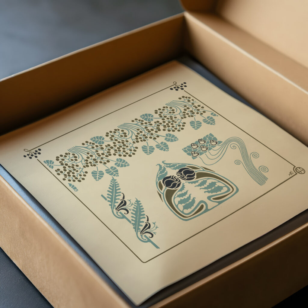 Abstract design based on berries and flowers 1900 Maurice Pillard Verneuil video mockup