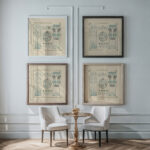 Abstract design based on berries leaves grasses 1900 Maurice Pillard Verneuil framed posters mockup