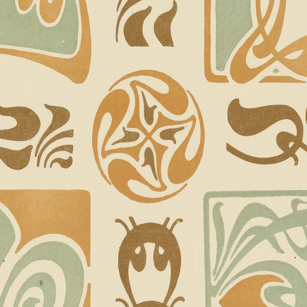 Abstract design based on curvilinear shapes 1900 Maurice Pillard Verneuil 8 mockup