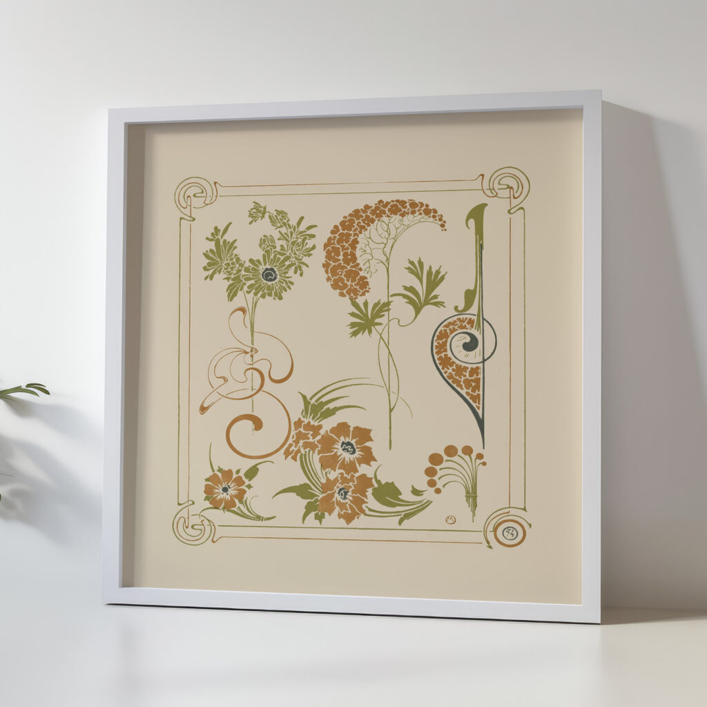 Abstract design based on flowers and arabesques. 1900 Alphonse Mucha 5 mockup