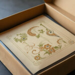 Abstract design based on flowers and arabesques. 1900 Alphonse Mucha video mockup