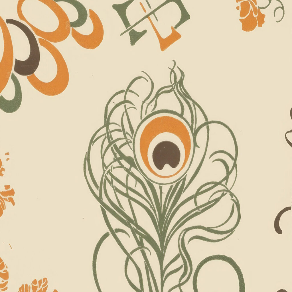 Abstract design based on flowers and curvilinear shapes. 1900 Alphonse Mucha 8 mockup