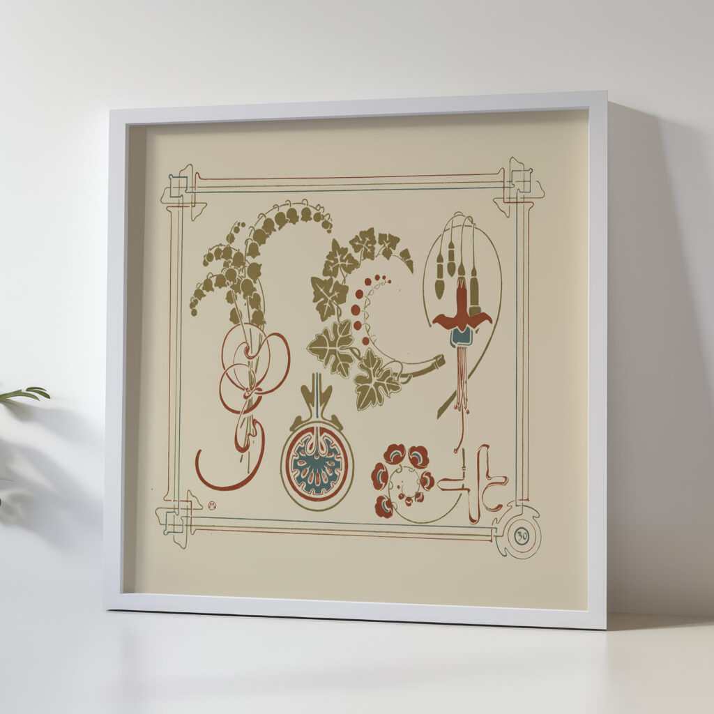 Abstract design based on flowers and leaves 1900 Alphonse Mucha 5 mockup
