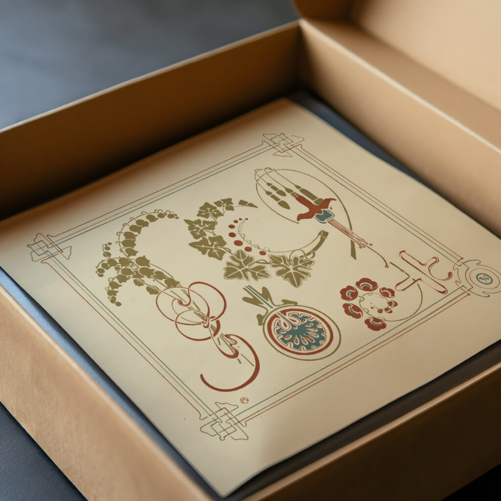 Abstract design based on flowers and leaves 1900 Alphonse Mucha video mockup