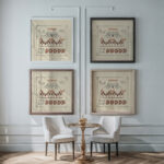 Abstract design based on flowers and leaves 1900 Maurice Pillard Verneuil framed posters mockup