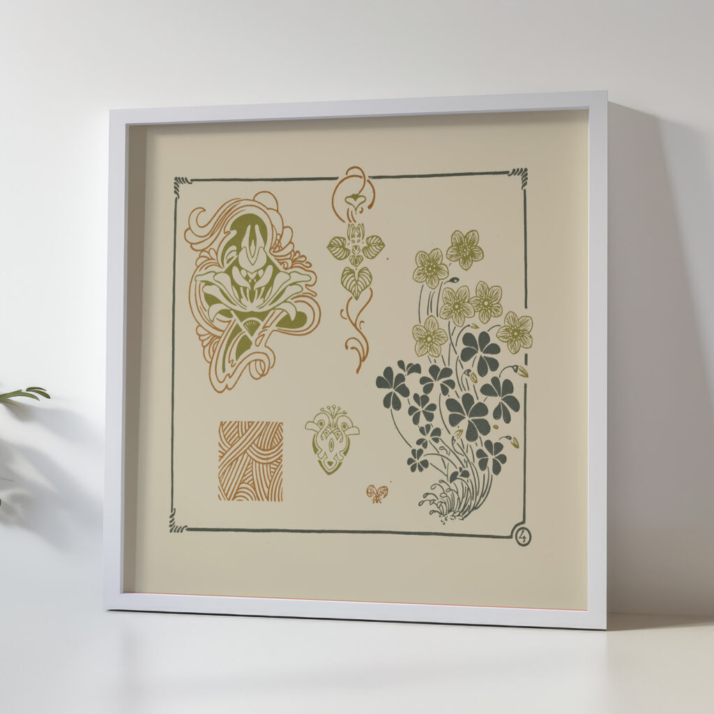 Abstract design based on flowers and leaves. 1900 George Auriol 5 mockup