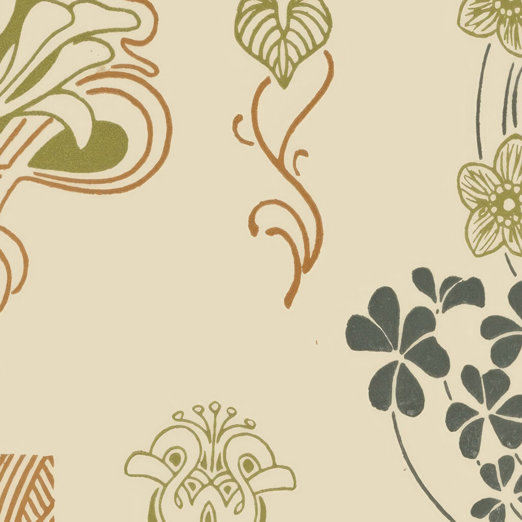 Abstract design based on flowers and leaves. 1900 George Auriol 8 mockup