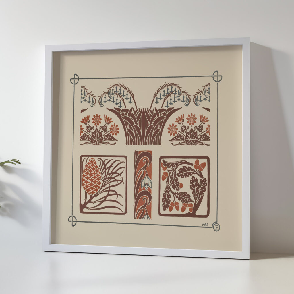 Abstract design based on flowers and pinecones 1900 Maurice Pillard Verneuil 1 5 mockup