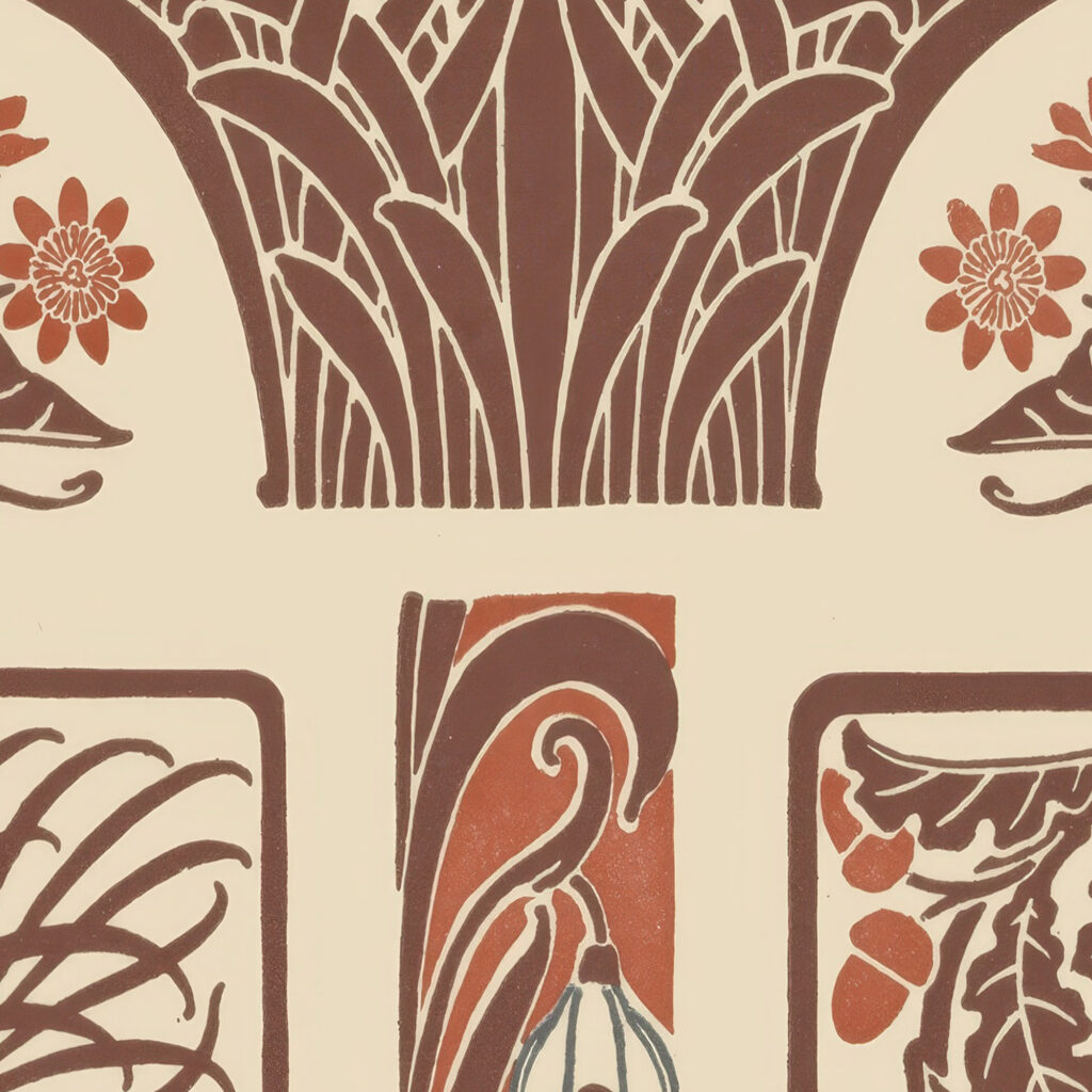 Abstract design based on flowers and pinecones 1900 Maurice Pillard Verneuil 1 8 mockup