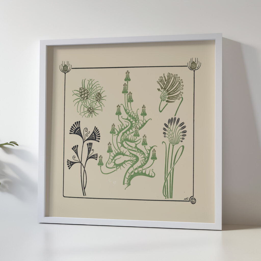 Abstract design based on flowers and pinecones 1900 Maurice Pillard Verneuil 5 mockup