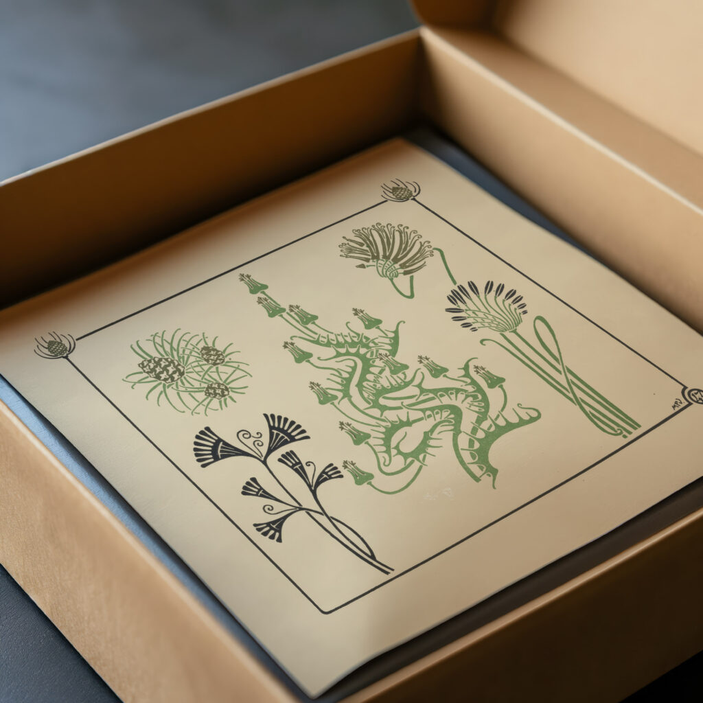 Abstract design based on flowers and pinecones 1900 Maurice Pillard Verneuil video mockup