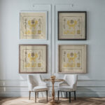 Abstract design based on flowers and thorns. 1900 Maurice Pillard Verneuil framed posters mockup