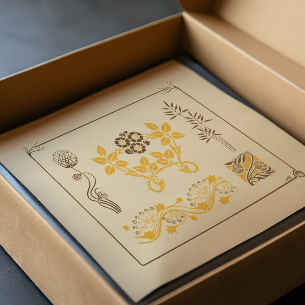 Abstract design based on flowers and thorns. 1900 Maurice Pillard Verneuil video mockup