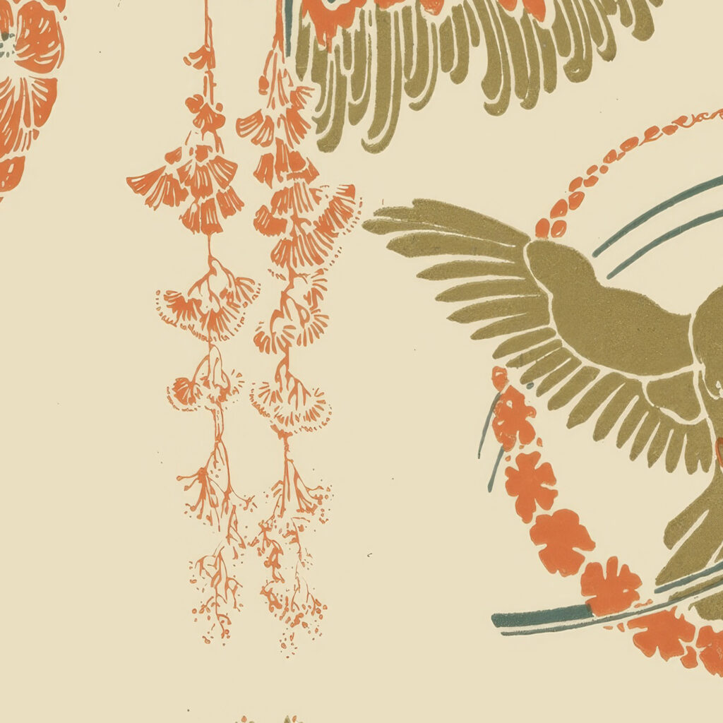 Abstract design based on flowers angels birds beetles. 1900 Alphonse Mucha 8 mockup