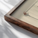 Abstract design based on flowers. 1900 Maurice Pillard Verneuil close up dark wood mockup