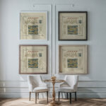 Abstract design based on grasses and leaves 1900 Maurice Pillard Verneuil framed posters mockup