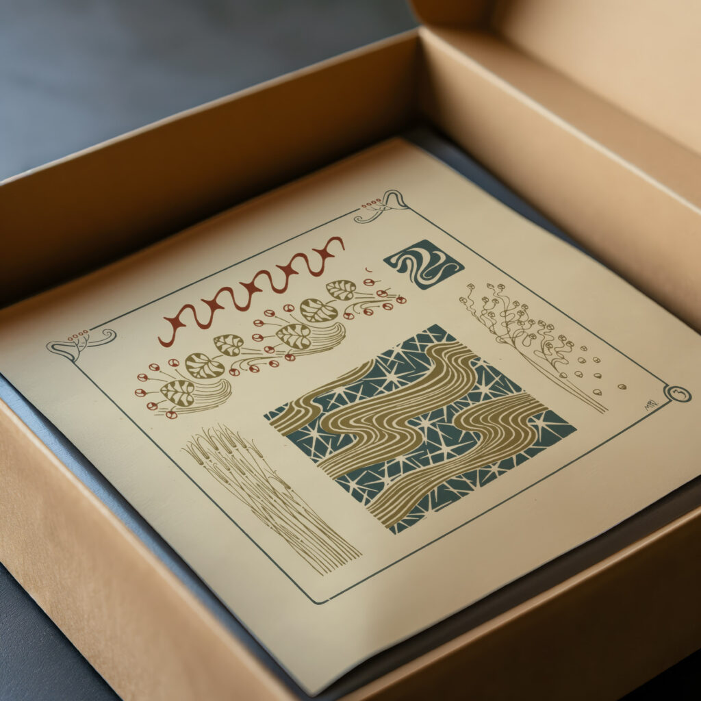 Abstract design based on grasses and leaves 1900 Maurice Pillard Verneuil video mockup