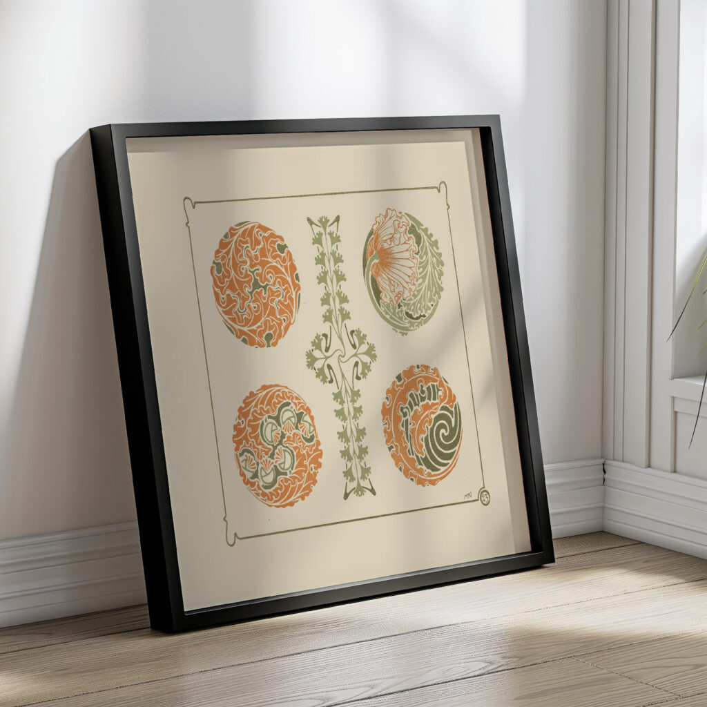 Abstract design based on leaf shapes. 1900 Maurice Pillard Verneuil 4 mockup