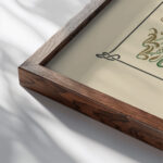 Abstract design based on leaves 1900 Maurice Pillard Verneuil close up dark wood mockup