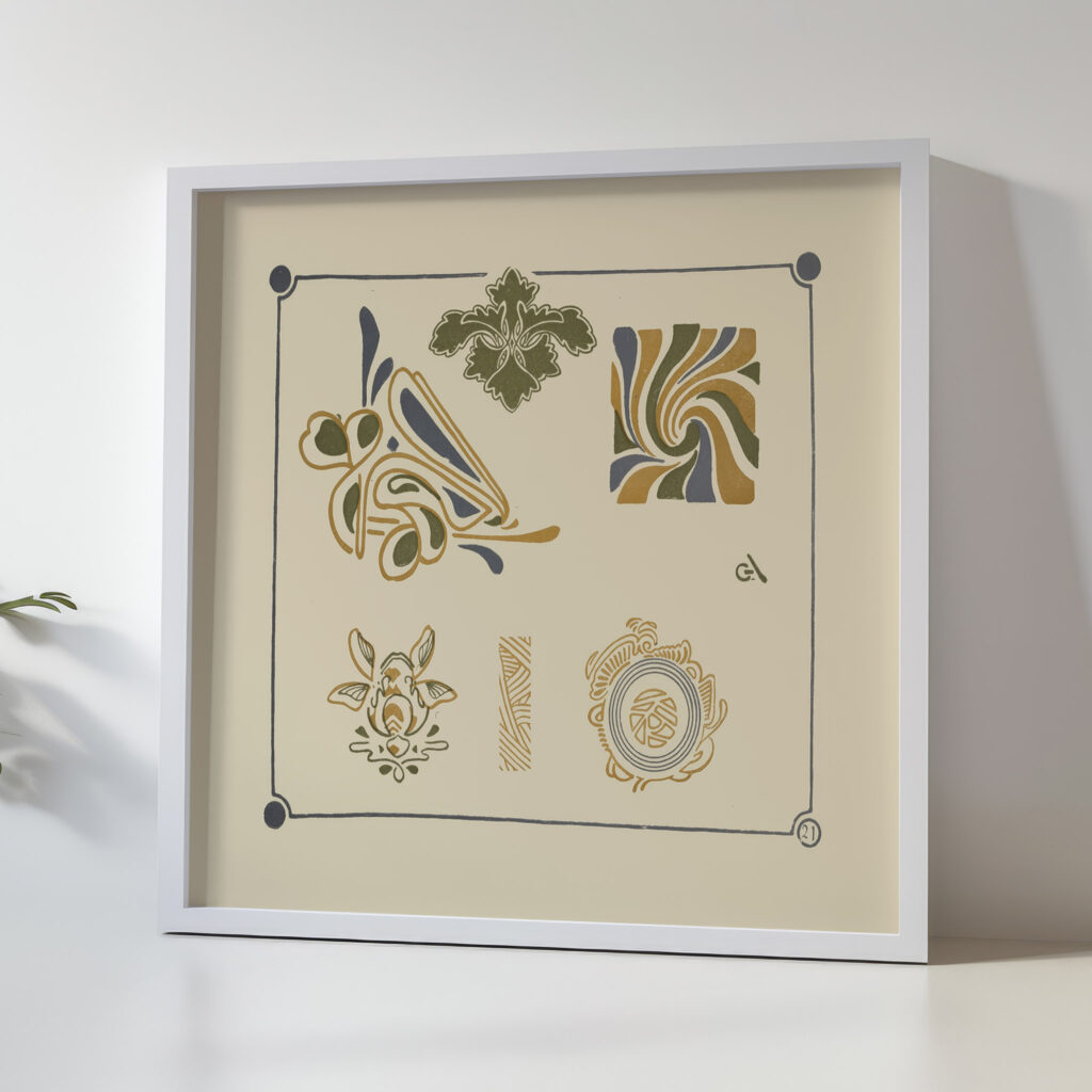 Abstract design based on leaves and arabesques 1900 George Auriol 5 mockup