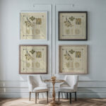 Abstract design based on leaves and arabesques 1900 George Auriol framed posters mockup