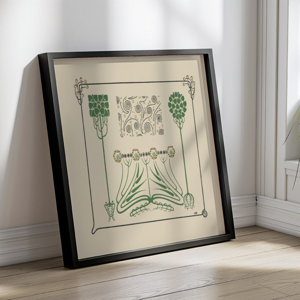 Abstract design based on leaves and arabesques 1900 Maurice Pillard Verneuil 4 mockup