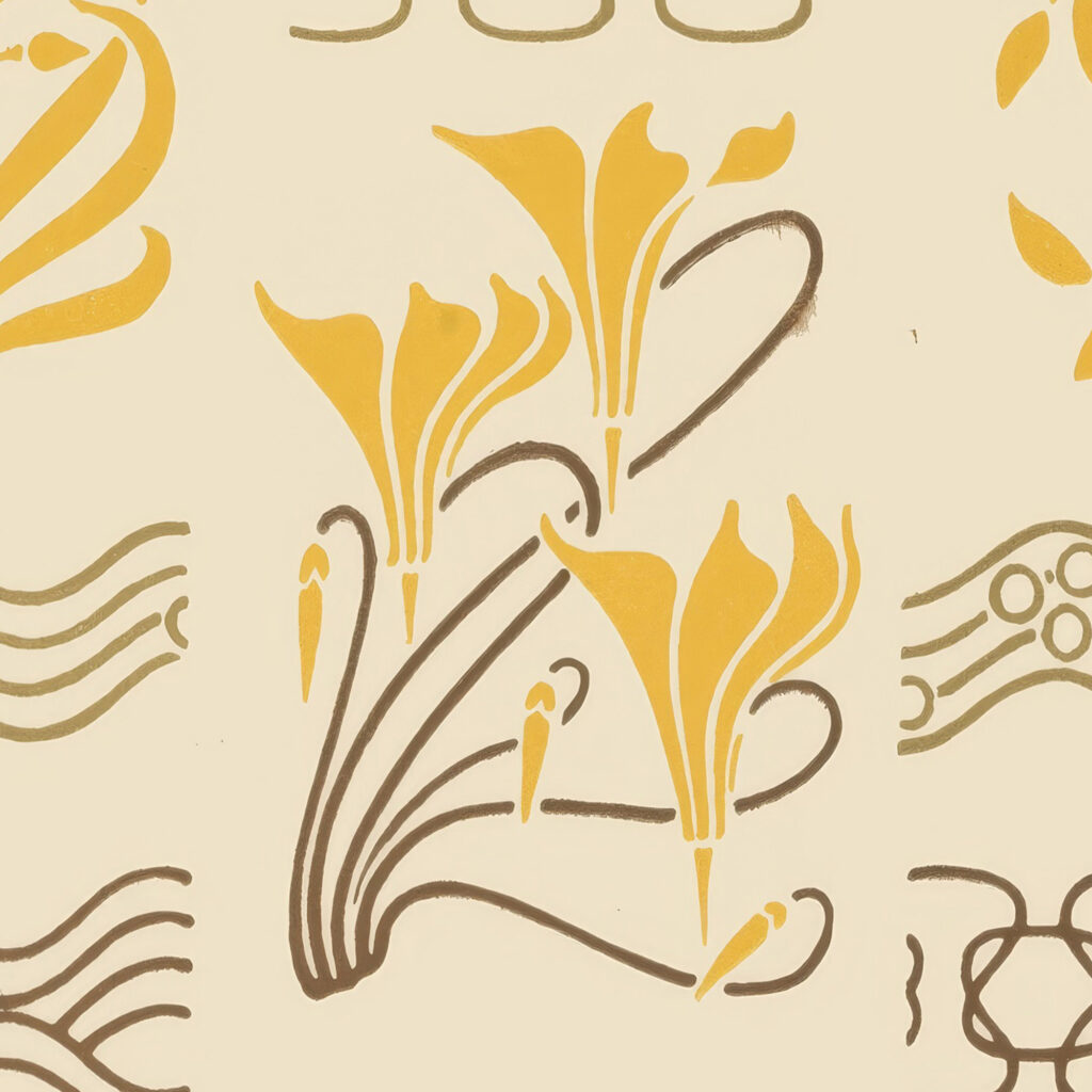 Abstract design based on leaves and curvilinear shapes. 1900 Maurice Pillard Verneuil 8 mockup